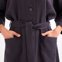 Mantel mit Kapuze aus Leinen in 3 Farben - The Baltic Shop