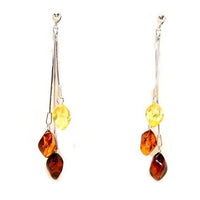 Mehrfarbige Bernstein - Ohrringe mit 925 Sterling Silber - The Baltic Shop