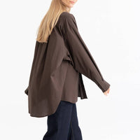 Oversized Hemd aus 100 % Baumwolle – Schokoladenbraun - The Baltic Shop