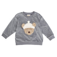 Teddy-Pullover aus Bio-Baumwollvelours