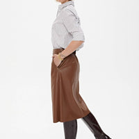 Rock 'TOSCANA' | A - Linie aus Kunstleder in Mandel - The Baltic Shop