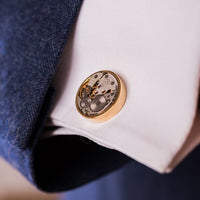 Runde Manschettenknöpfe mit echten Uhrwerken - The Baltic Shop