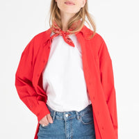 Shirt 'LONDON' - leuchtendes Korallenrot, oversized, aus Baumwolle - The Baltic Shop