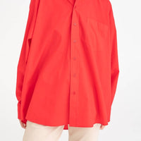 Shirt 'LONDON' - leuchtendes Korallenrot, oversized, aus Baumwolle - The Baltic Shop