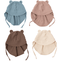 Sonnenhut aus Bio Musselin mit Teddy Ohren - The Baltic Shop