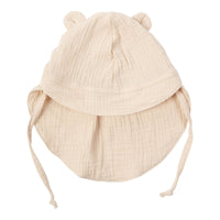 Sonnenhut aus Bio Musselin mit Teddy Ohren - The Baltic Shop