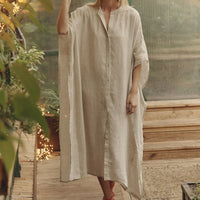 Strandkleid aus leichtem Leinen in Melange - The Baltic Shop