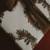 Weihnachtskranz, weißes Geschenkpapier, 3 - teiliges Set - The Baltic Shop