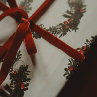 Weihnachtskranz, weißes Geschenkpapier, 3 - teiliges Set - The Baltic Shop