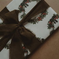 Weihnachtskranz, weißes Geschenkpapier, 3 - teiliges Set - The Baltic Shop