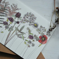 Rustikale Klappkarte mit Blumenkarte - The Baltic Shop