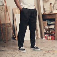 Schwarze Leinen-Acorn-Hose - The Baltic Shop