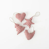 Weihnachtsbaumschmuck aus Naturleinen, 4er-Set - The Baltic Shop