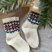 Wollsocken für Kinder mit lettischen Symbol "Auseklis" - The Baltic Shop