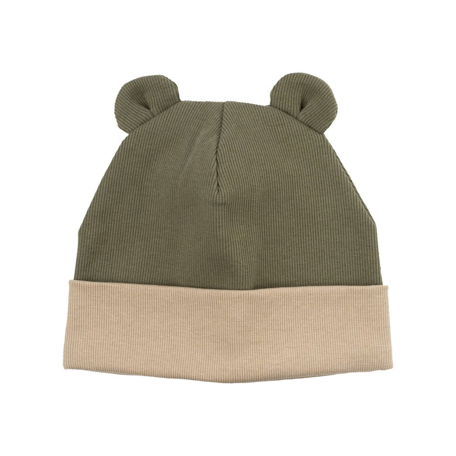 2x1 Rib Haube aus Bio Baumwolle mit Teddy Ohren - The Baltic Shop