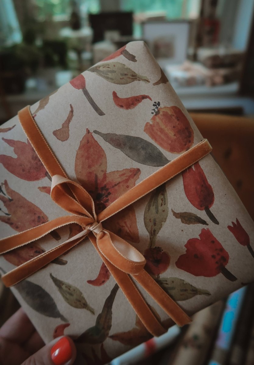 3 - teiliges Set aus Kraftpapier mit Tulpenmotiv - The Baltic Shop