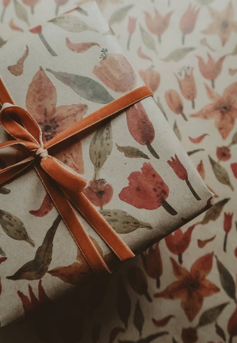 3 - teiliges Set aus Kraftpapier mit Tulpenmotiv - The Baltic Shop