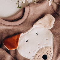 Pullover aus Bio Baumwolle mit Hund oder Schaf Motiv