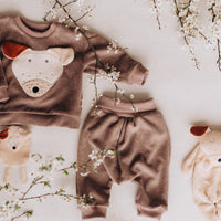 Pullover aus Bio Baumwolle mit Hund oder Schaf Motiv