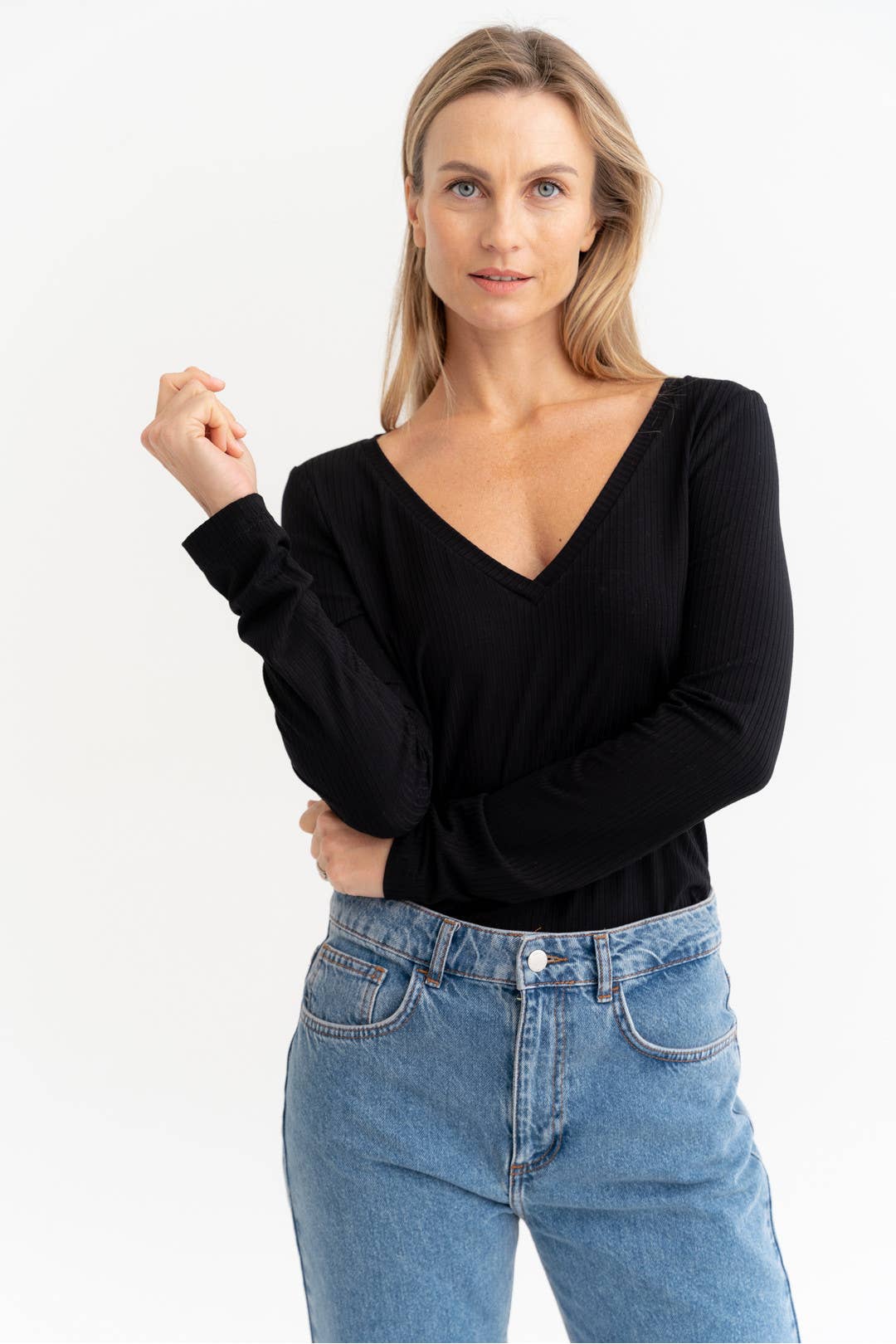 Top 'ELBA' | weicher Bambusstoff in schwarz