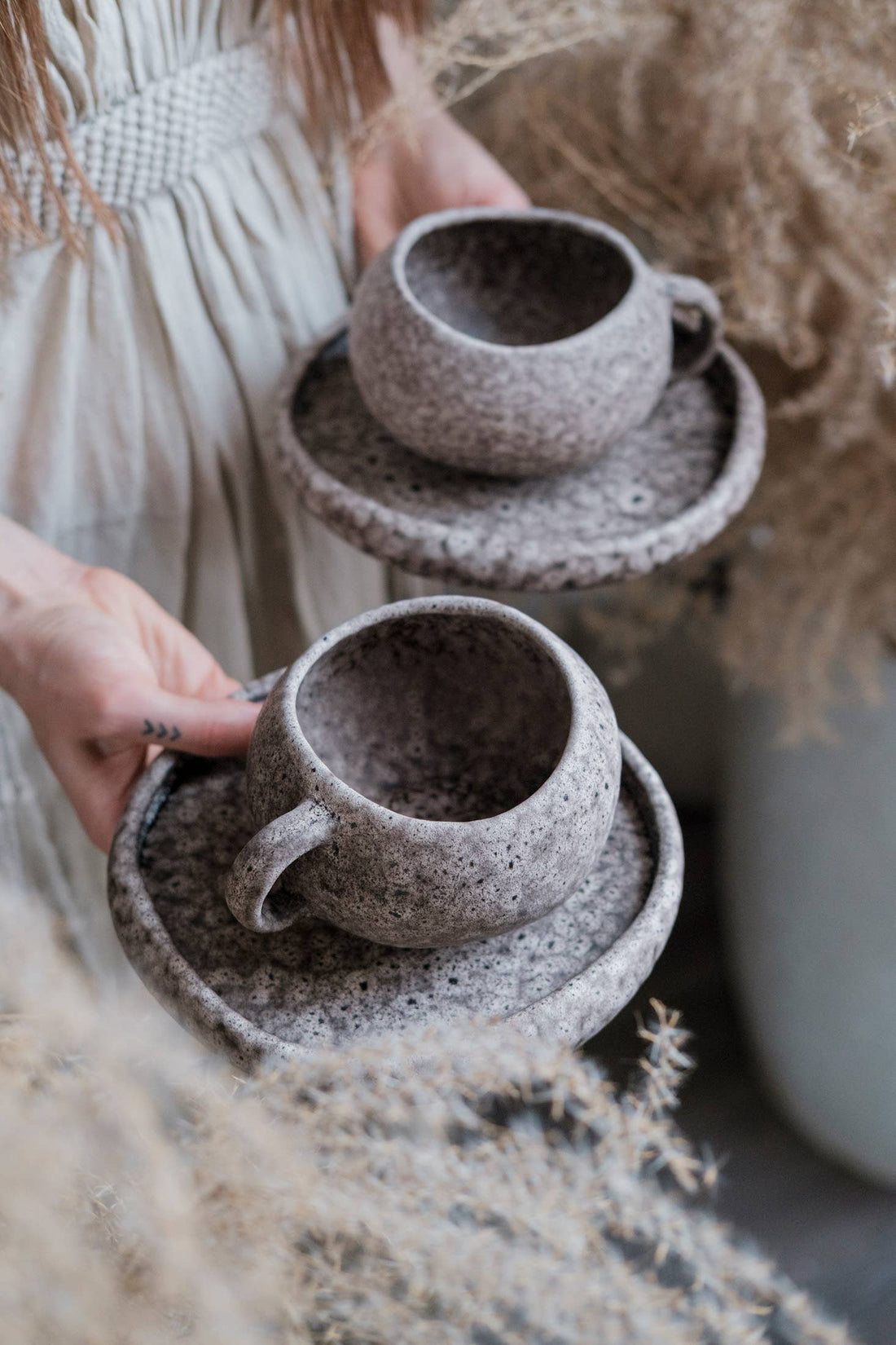 YUTORI Tasse und Untertasse "Home" - organisches Steingut