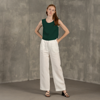 Leinen Cross-Back Crop Top in viele Farben