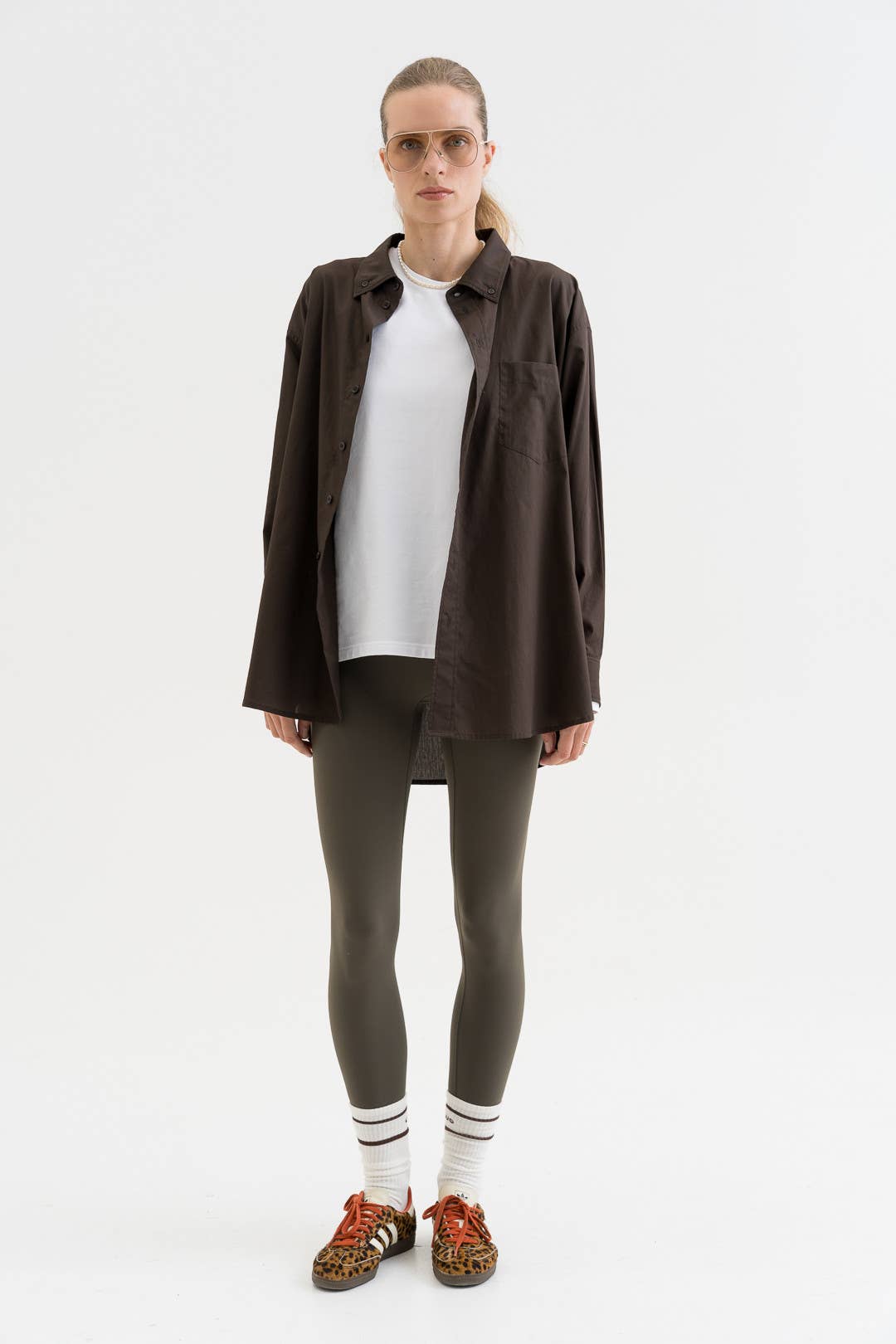 Oversized Hemd aus 100 % Baumwolle – Schokoladenbraun