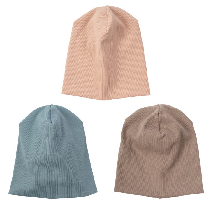 Double Rib Beanie aus Bio Baumwolle in 3 Farben
