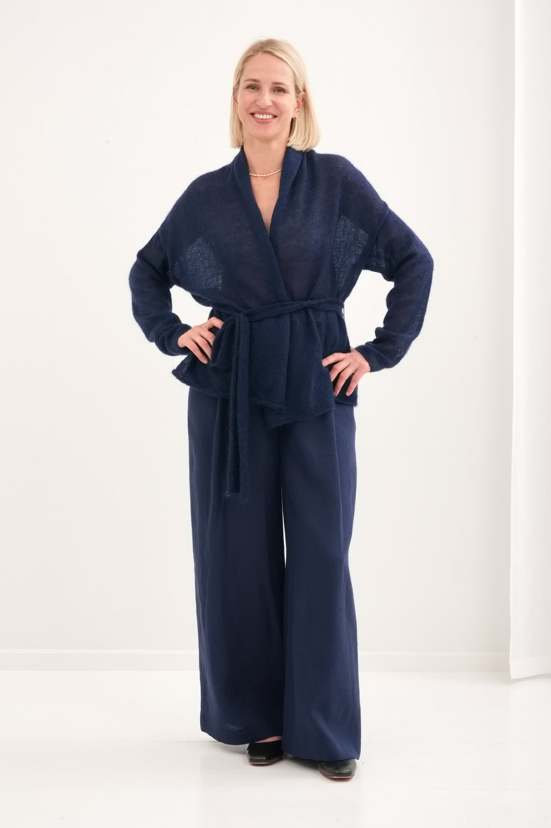 Kidmohair & Seide Strickjacke – handgefertigt in Lettland
