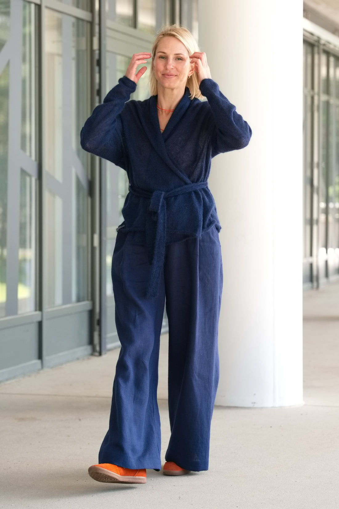 Kidmohair & Seide Strickjacke – handgefertigt in Lettland