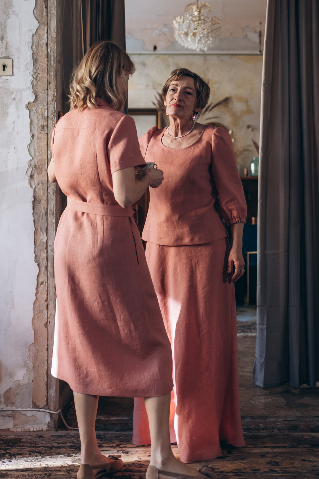 Leinenkleid mit kurze Ärmel "Una"