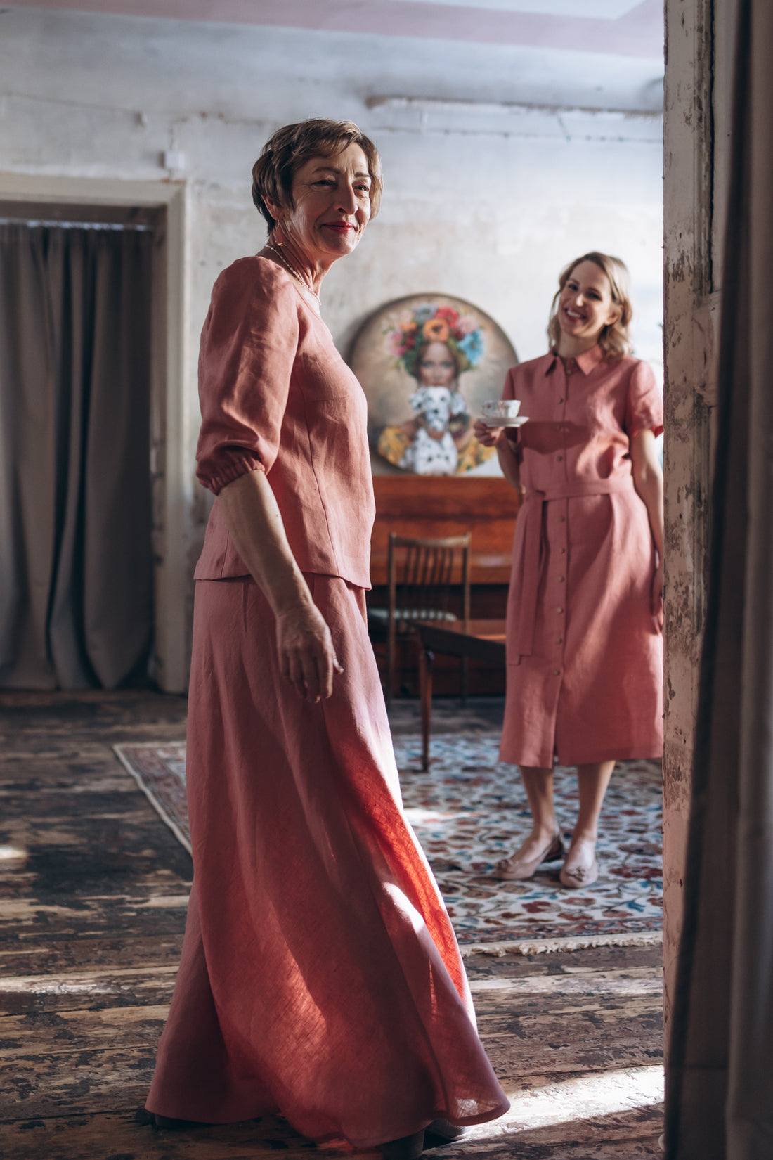 Bodenlanger Rock aus Leinen "Lina"