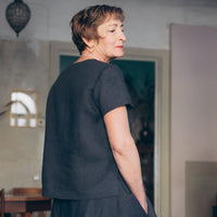 Leinentop mit V-Ausschnitt "Sabine"