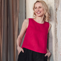 Top aus Leinen mit überlappende Rückenpartie "Santa"