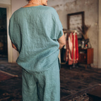 Leinen Top mit V-Ausschnitt "Lilly"