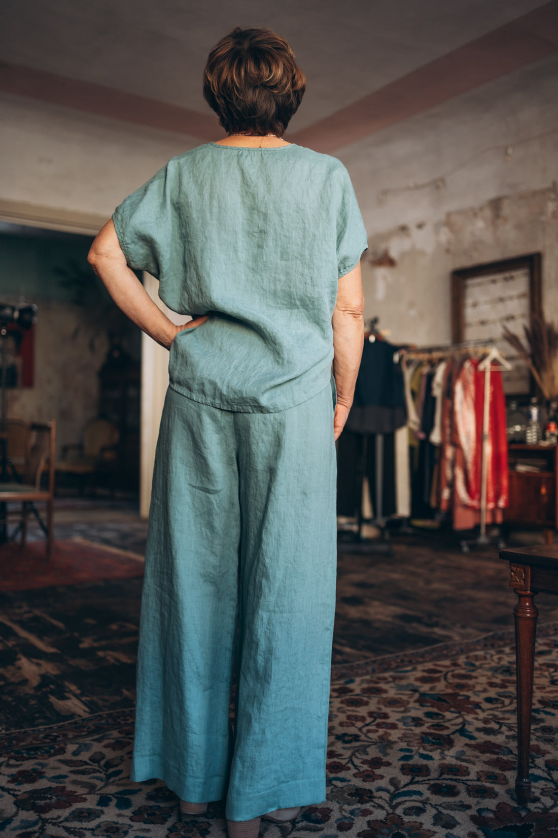 Leinen Top mit V-Ausschnitt "Lilly"