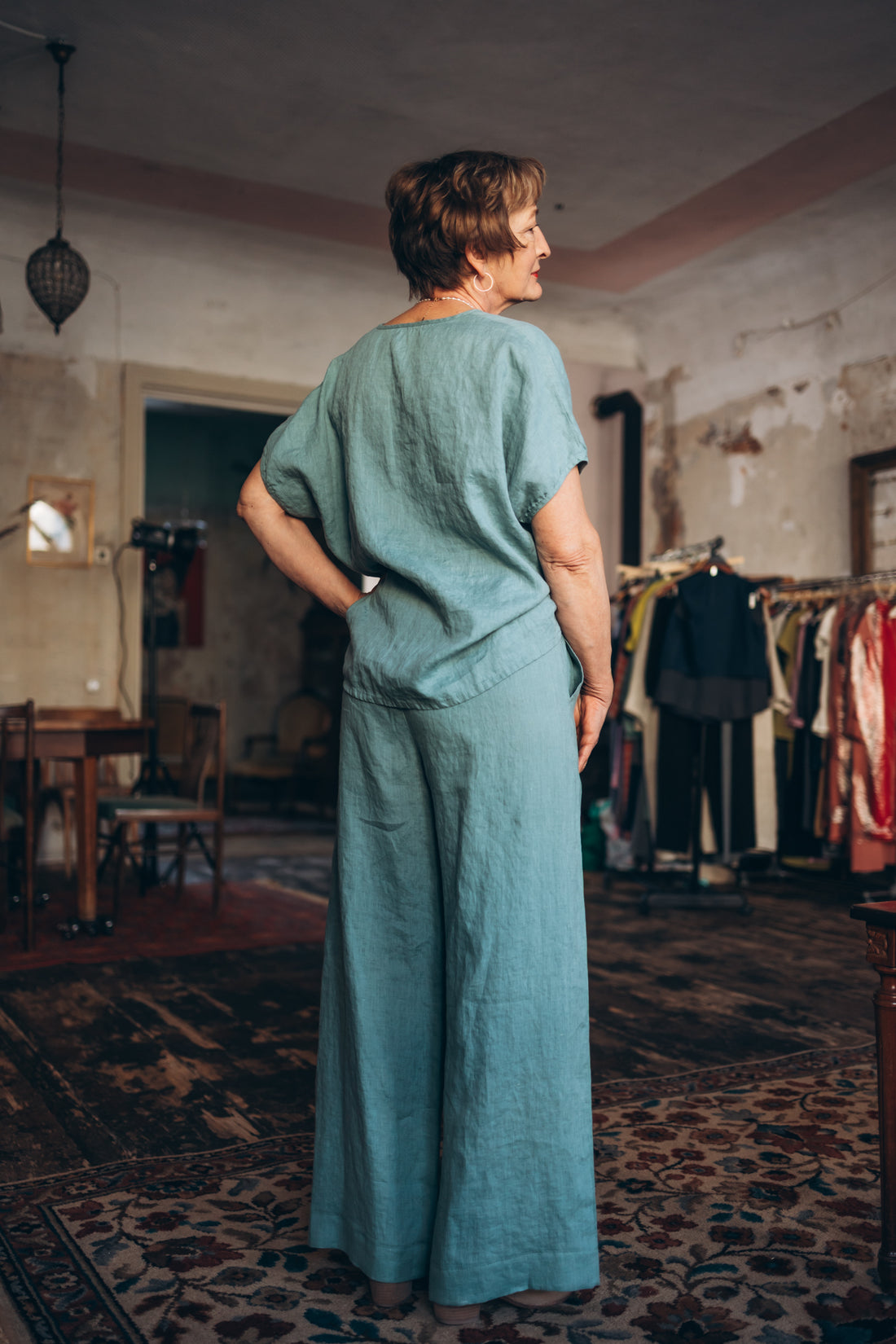 Leinen Top mit V-Ausschnitt "Lilly"