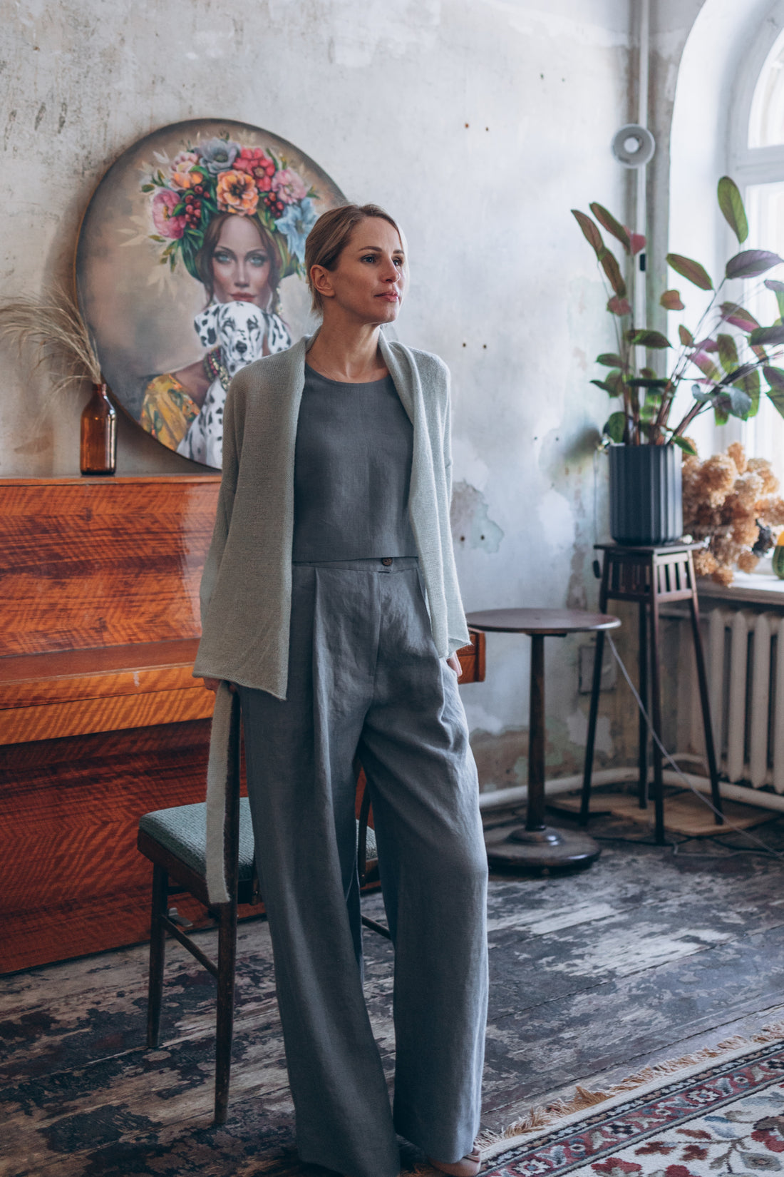 Kurze Weste mit breitem Ärmel