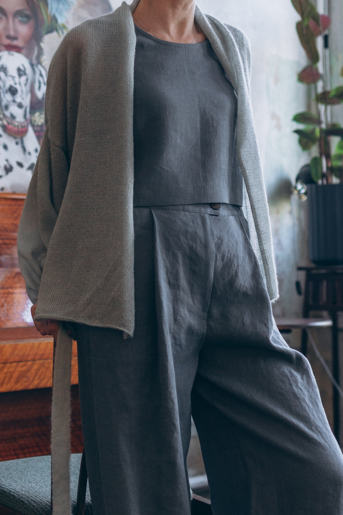 Kurze Weste mit breitem Ärmel