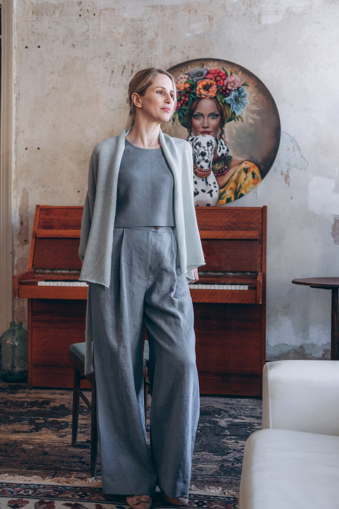 Kurze Weste mit breitem Ärmel