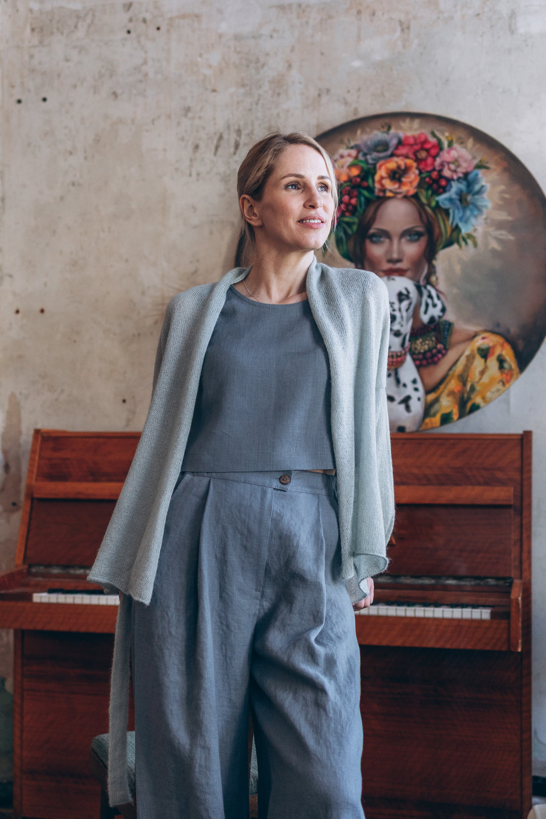 Kurze Weste mit breitem Ärmel