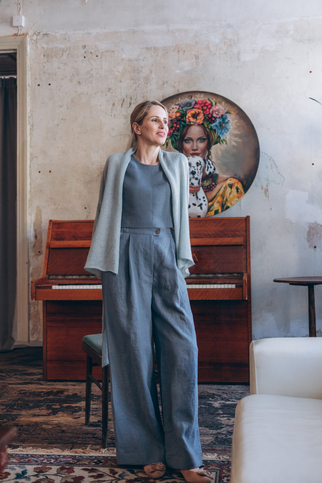 Kurze Weste mit breitem Ärmel