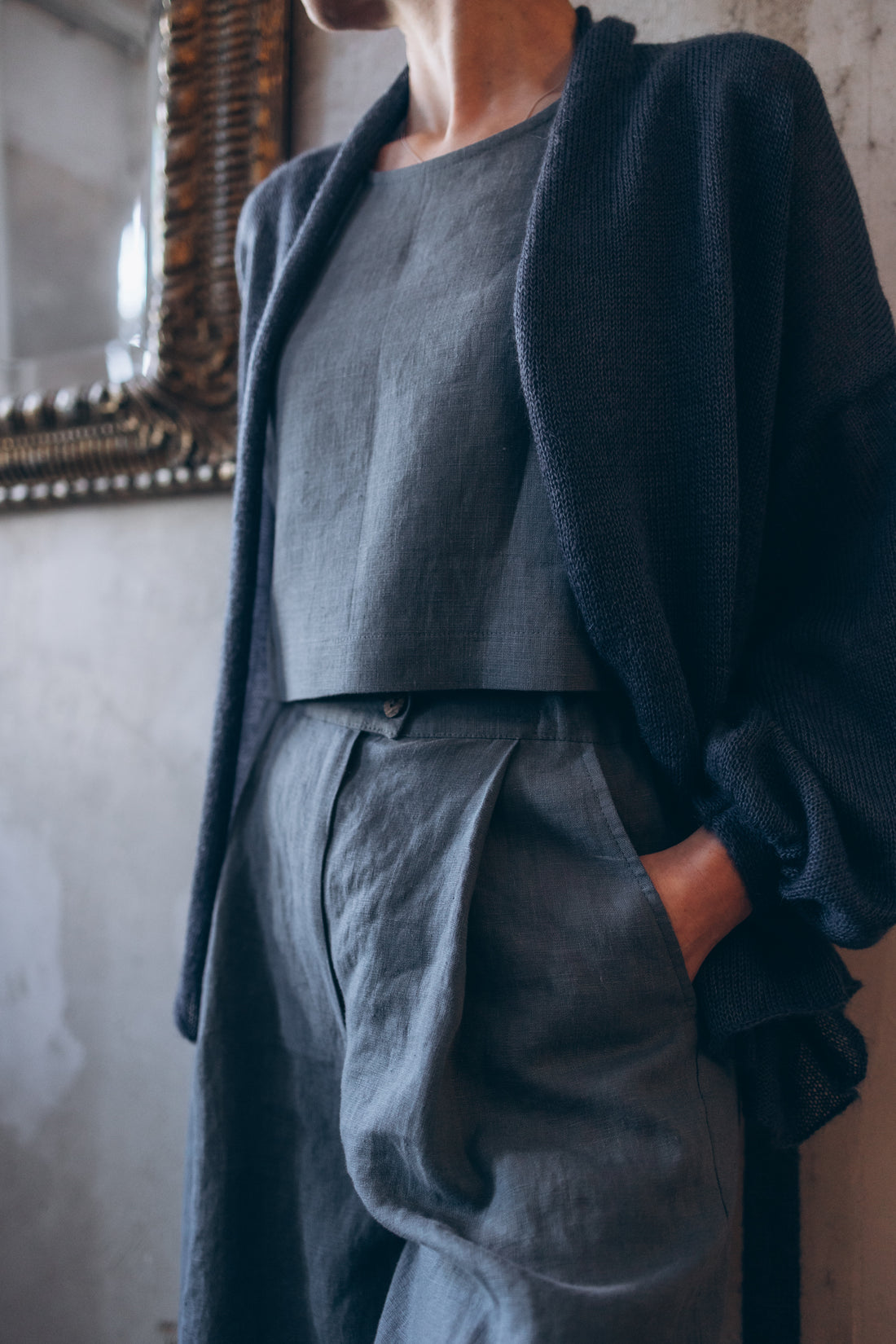 Kurze Weste mit breitem Ärmel