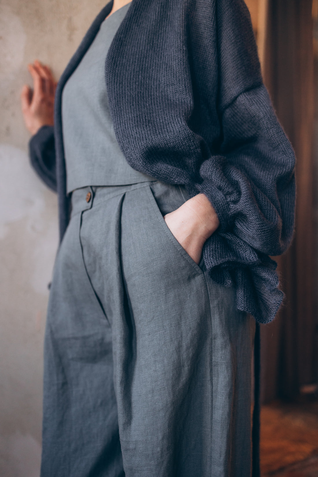 Kurze Weste mit breitem Ärmel