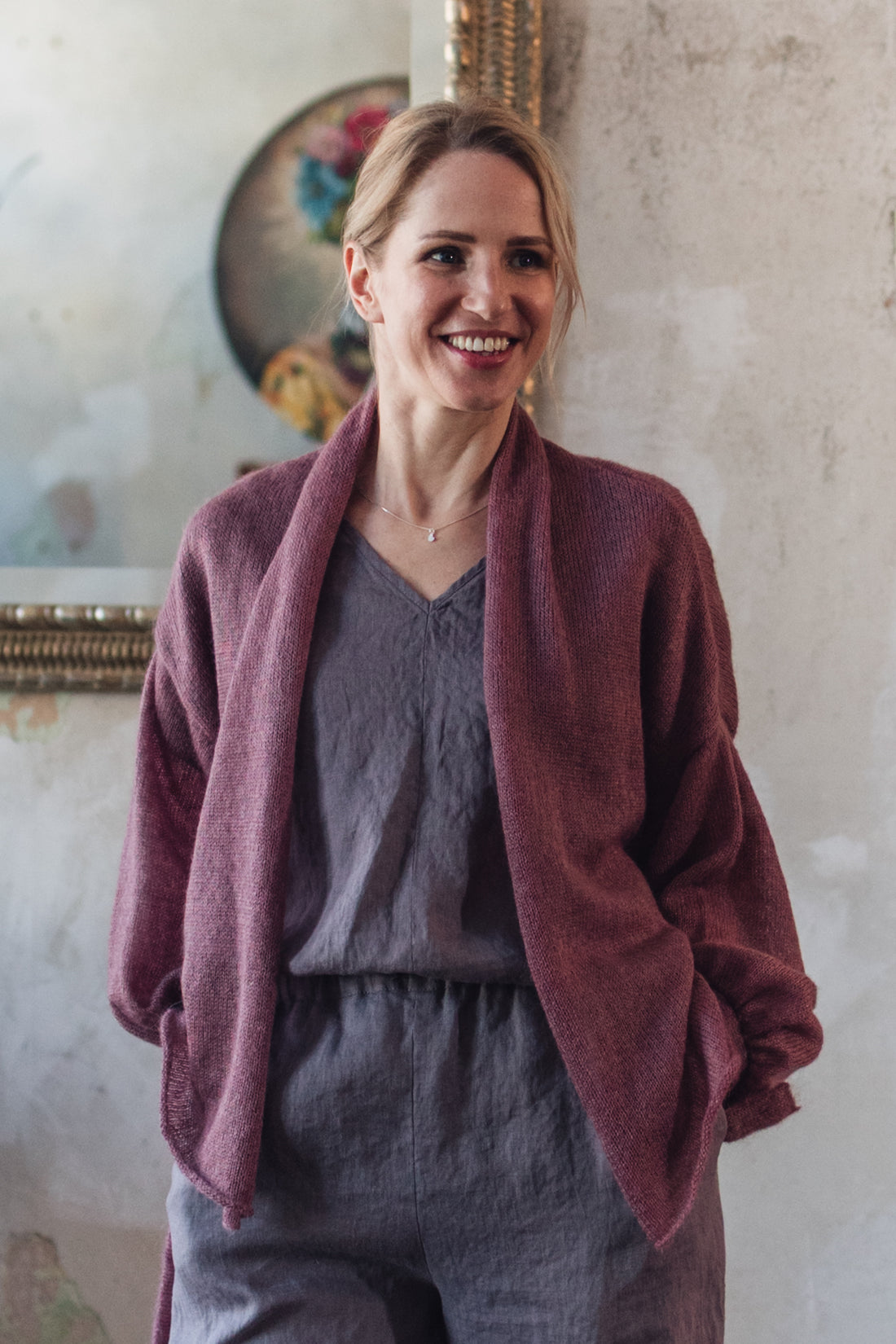 Kurze Weste mit breitem Ärmel