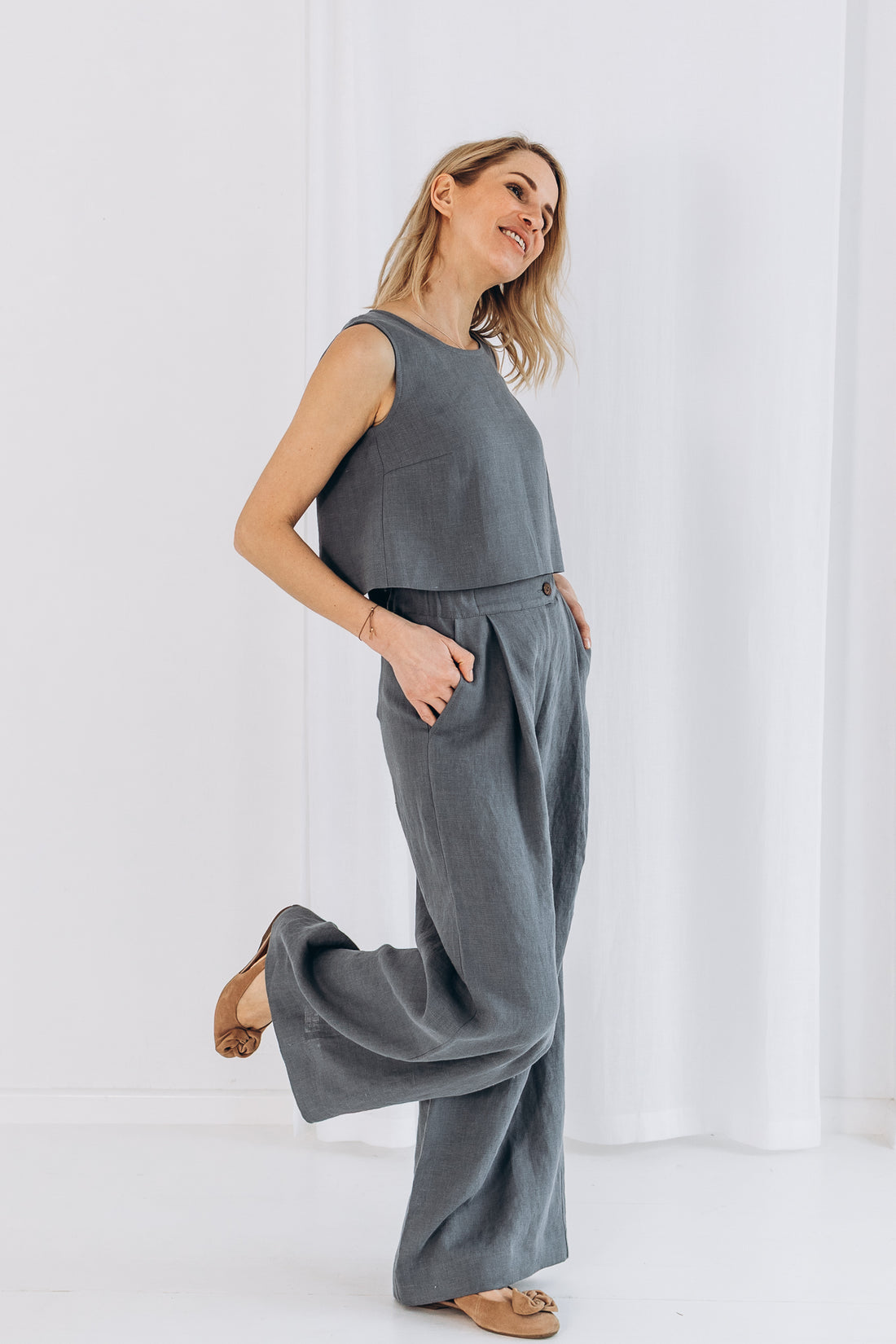 Crop Top aus Leinen "Julia"