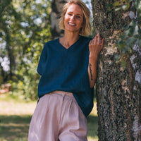 Leinen Top mit V-Ausschnitt "Lilly"