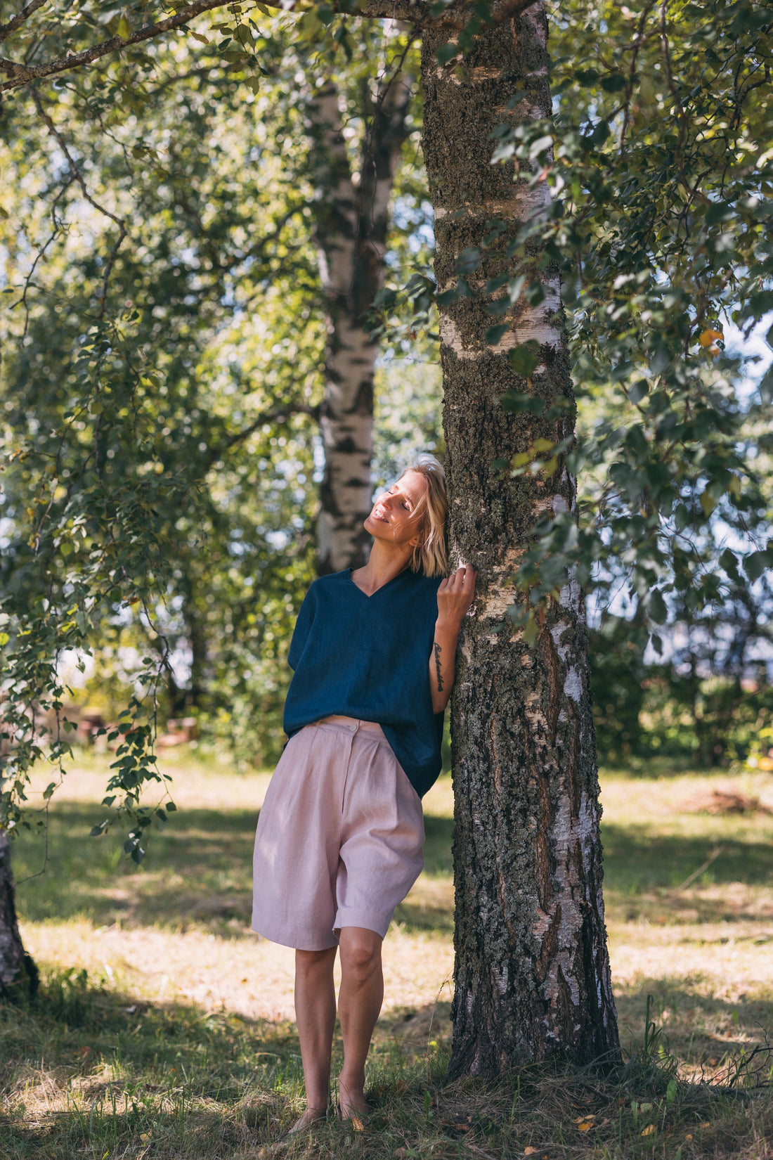 Leinen Top mit V-Ausschnitt "Lilly"