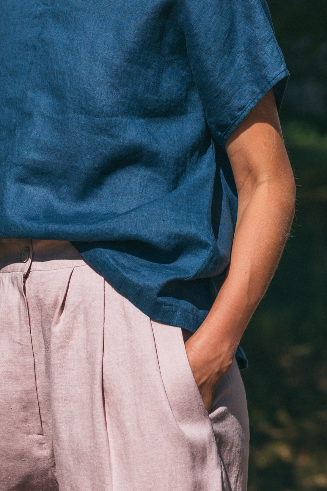 Leinen Top mit V-Ausschnitt "Lilly"