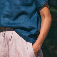 Leinen Top mit V-Ausschnitt "Lilly"